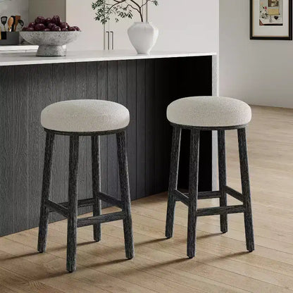 Christopher Knight Home Patsy Modern Minimalist Rubberwood Upholstered Counter Stools (Set of 2)