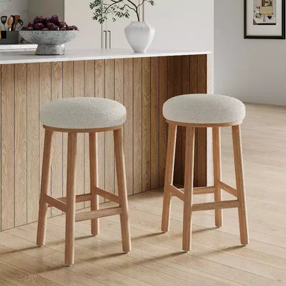Tabourets de comptoir rembourrés modernes et minimalistes Patsy en bois d'hévéa de Christopher Knight Home (Lot de 2)