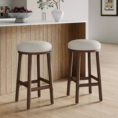 Tabourets de comptoir rembourrés modernes et minimalistes Patsy en bois d'hévéa de Christopher Knight Home (Lot de 2)