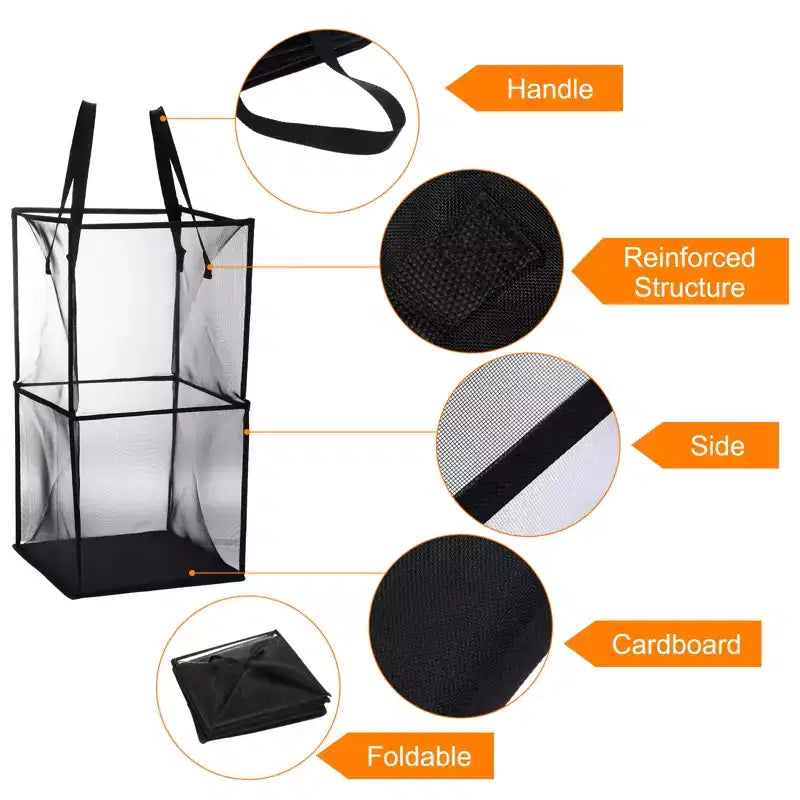 Panier à Linge en Maille de Nylon Portable avec Poignées Renforcées Unique Bargains