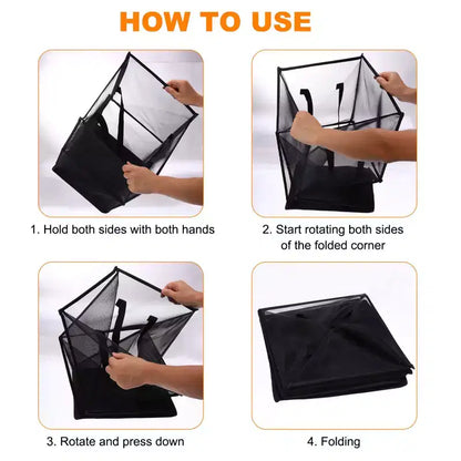 Panier à Linge en Maille de Nylon Portable avec Poignées Renforcées Unique Bargains