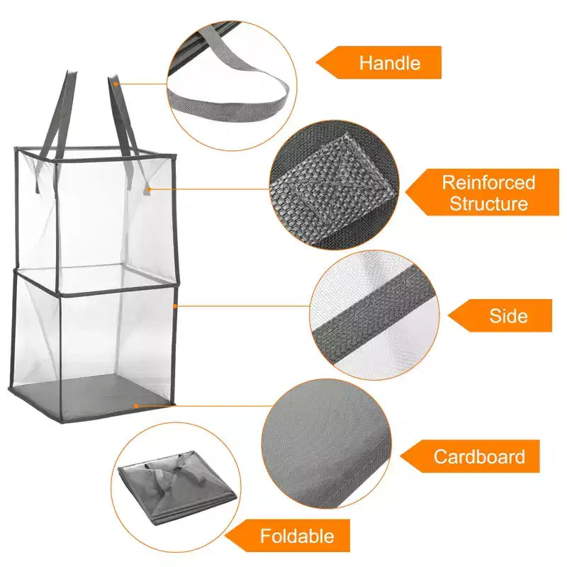 Panier à Linge en Maille de Nylon Portable avec Poignées Renforcées Unique Bargains