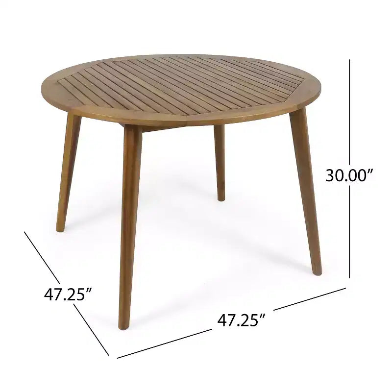 Christopher Knight Home Haley Outdoor Acacia Wood and Wicker 5 Piece Dining Set with Cushion