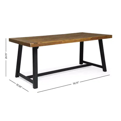 Christopher Knight Home Catalopa Outdoor Acacia Wood and Resin 7 Piece Dining Set, Black/Teak