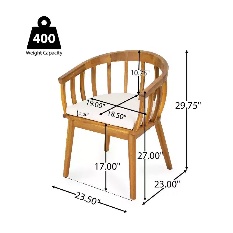 Christopher Knight Home Casper 7 Piece Outdoor Rustic Acacia Wood Dining Set with Slat Paneling