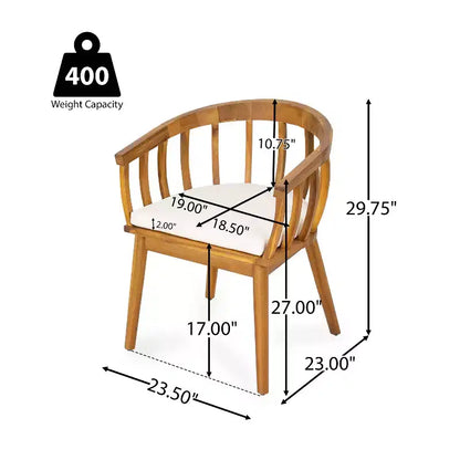 Christopher Knight Home Casper 7 Piece Outdoor Rustic Acacia Wood Dining Set with Slat Paneling