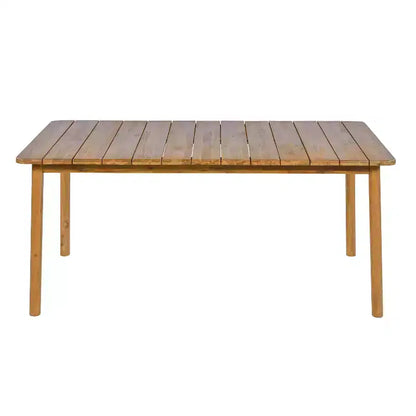 Christopher Knight Home Casper 7 Piece Outdoor Rustic Acacia Wood Dining Set with Slat Paneling