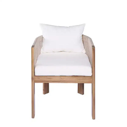 Christopher Knight Home Chase Ensemble de salle à manger d'extérieur 7 pièces en bois d'acacia et corde tressée avec coussins