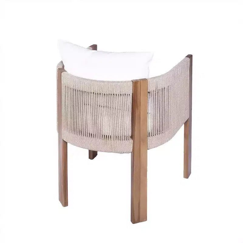 Christopher Knight Home Chase Ensemble de salle à manger d'extérieur 7 pièces en bois d'acacia et corde tressée avec coussins