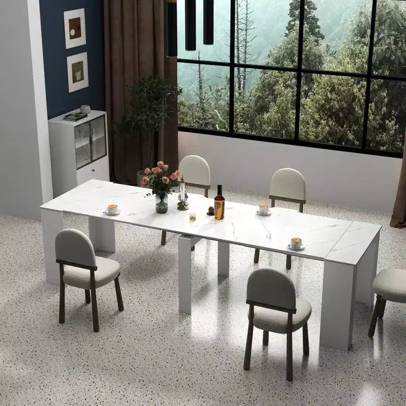CLIHOME 118.11 Grande Table Console Extensible Multifonctionnelle, Table à Manger pour 5 à 8 Personnes