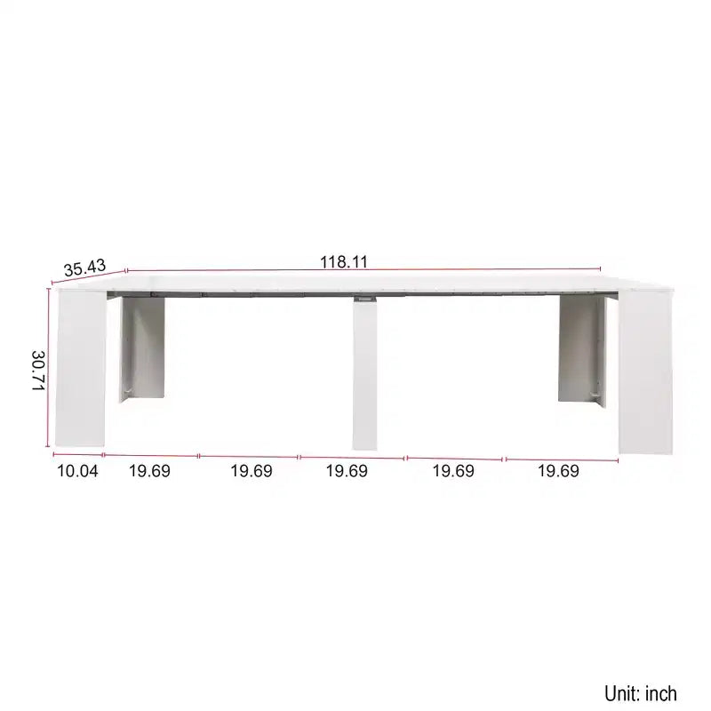 CLIHOME 118.11 Grande Table Console Extensible Multifonctionnelle, Table à Manger pour 5 à 8 Personnes