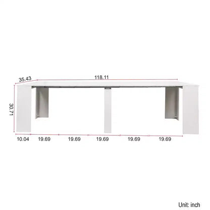 CLIHOME 118.11 Grande Table Console Extensible Multifonctionnelle, Table à Manger pour 5 à 8 Personnes