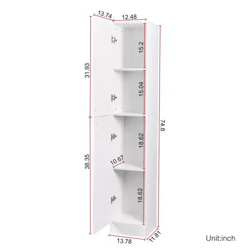 CLIHOME Armoires de rangement décoratives autoportantes à 2 portes avec étagères réglables