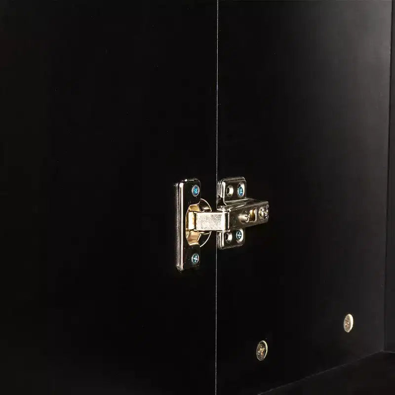 CLIHOME Armoires de rangement décoratives autoportantes à 2 portes avec étagères réglables