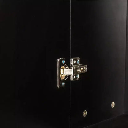 CLIHOME Armoires de rangement décoratives autoportantes à 2 portes avec étagères réglables