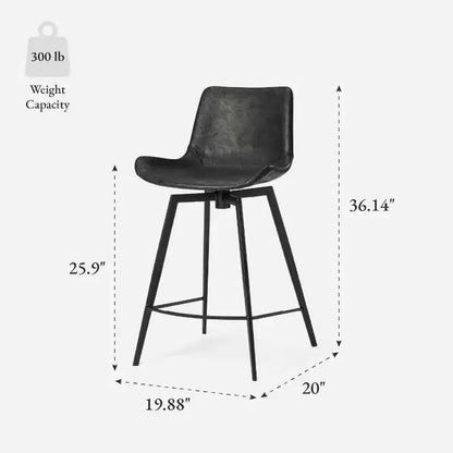 Maven Lane Victor Counter Stool with Faux Leather 26
