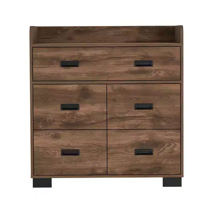 Okak 4-Drawer Dresser with One Double Drawer,Modern Chest of Drawers with Large Storage Space&Metal Rails,Superior Top