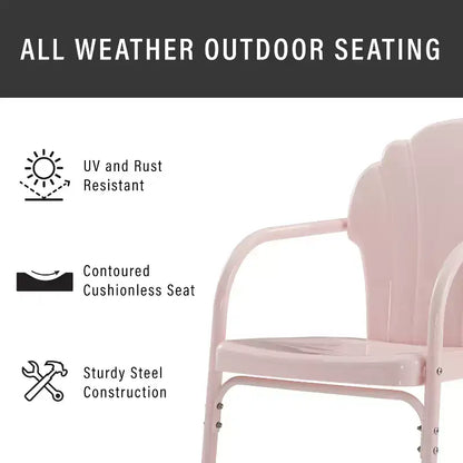HomeStock Tulip 5Pc Outdoor Metal Dining Set with Dining Table & 4 Chairs
