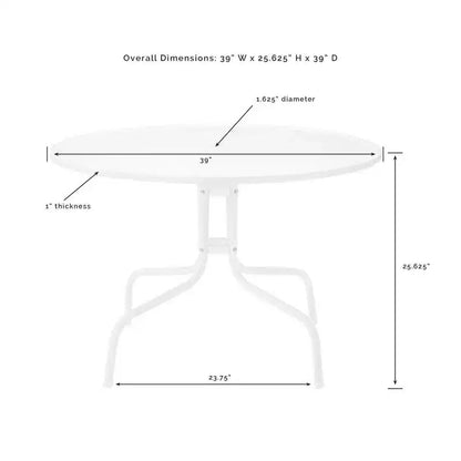 HomeStock Bates – Ensemble repas extérieur 5 pièces en métal avec table à manger et 4 fauteuils