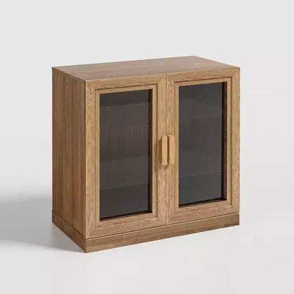 31x62x16 Wood Accent Cabinet, Storage Organizer with Adjustable Shelves and Glass Doors for Kitchen Bedroom Entryway Living Room Dinning Room