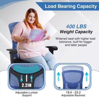 BestMassage Ergonomic Big and Tall Office Chair 400lbs Mesh Desk Chair for Heavy People