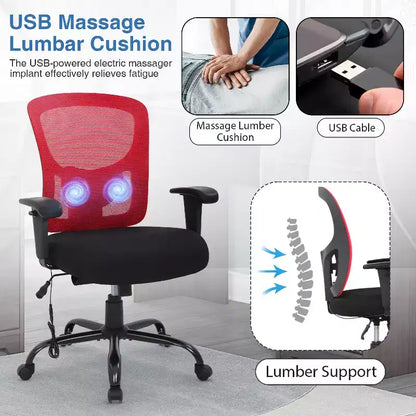 BestMassage Ergonomic Big and Tall Office Chair 400lbs Mesh Desk Chair for Heavy People
