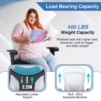 BestMassage Ergonomic Big and Tall Office Chair 400lbs Mesh Desk Chair for Heavy People
