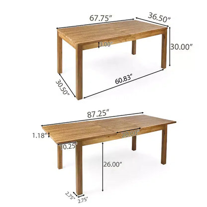 Ensemble de salle à manger d'extérieur 9 pièces Christopher Knight Home Edgewood en bois d'acacia et osier, teck/moka mélangé