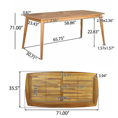 Christopher Knight Home Botsford Outdoor Acacia Wood and Wicker 7 Piece Dining Set, Teak/Mixed Mocha