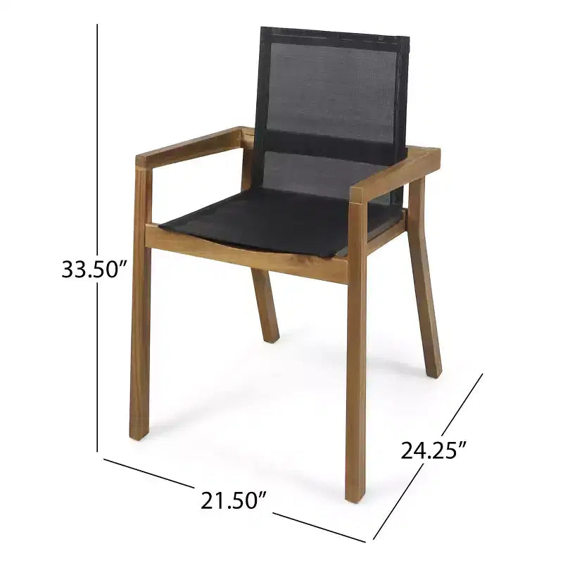 Ensemble de salle à manger 7 pièces Christopher Knight Home Arletta en maille et bois d'acacia