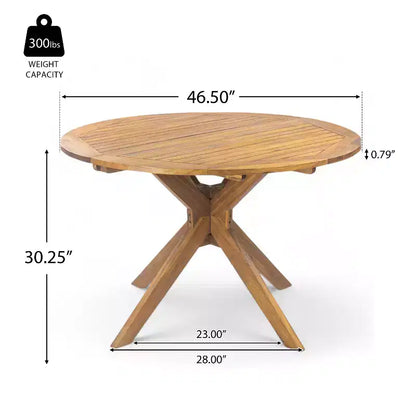Christopher Knight Home Owen Outdoor Acacia Wood and Wicker 5 Piece Dining Set with Cushion