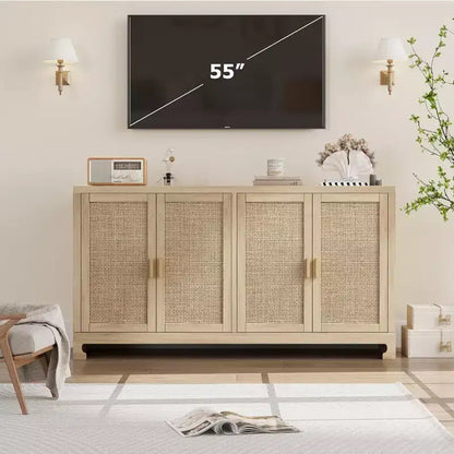 Modern Rattan Storage Cabinet