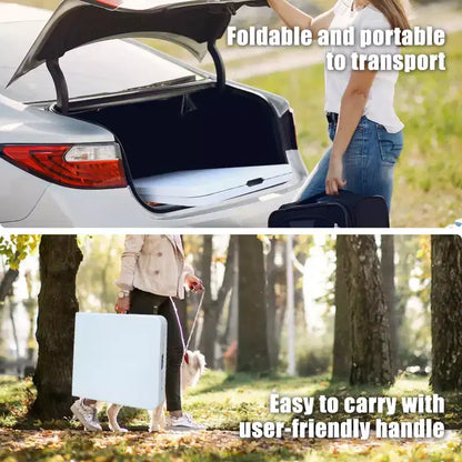 Table pliante 180 cm, table en plastique portable très résistante avec poignée