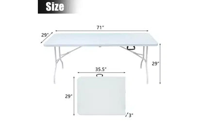 Table pliante 180 cm, table en plastique portable très résistante avec poignée