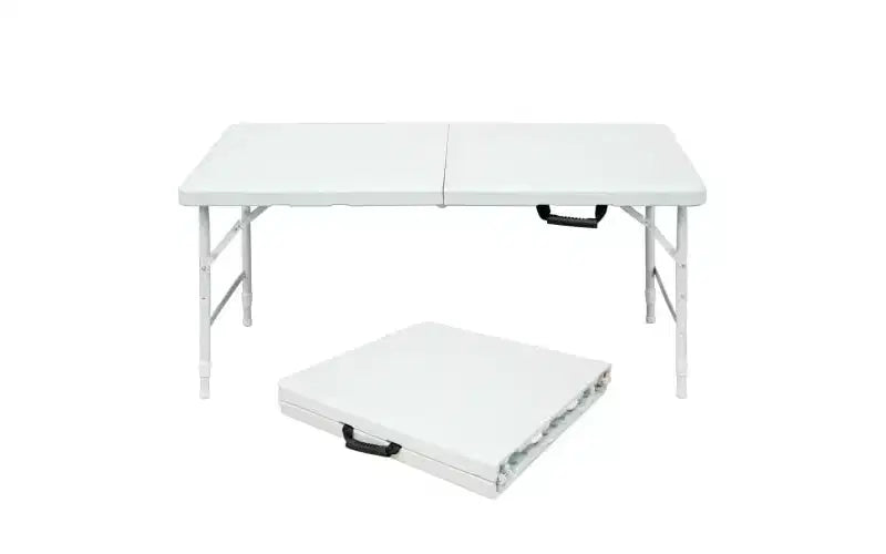 Table pliante de 1,20 m, table en plastique robuste et portable avec poignée,