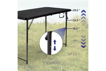 Table pliante de 1,20 m, table en plastique robuste et portable avec poignée,