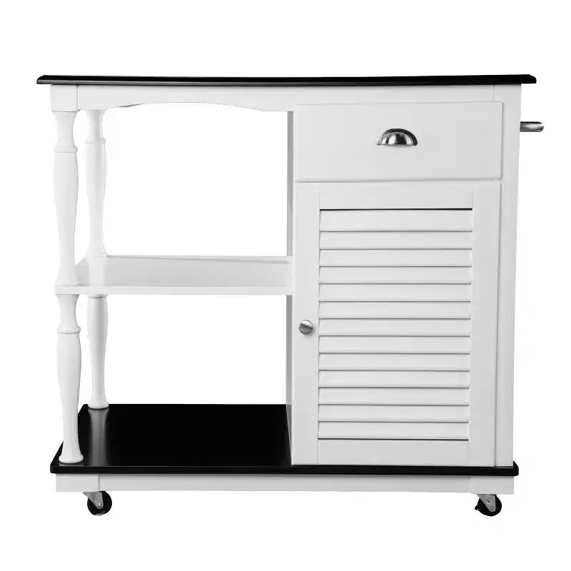 Muxlow Rolling Kitchen Island with Storage - White - SEI