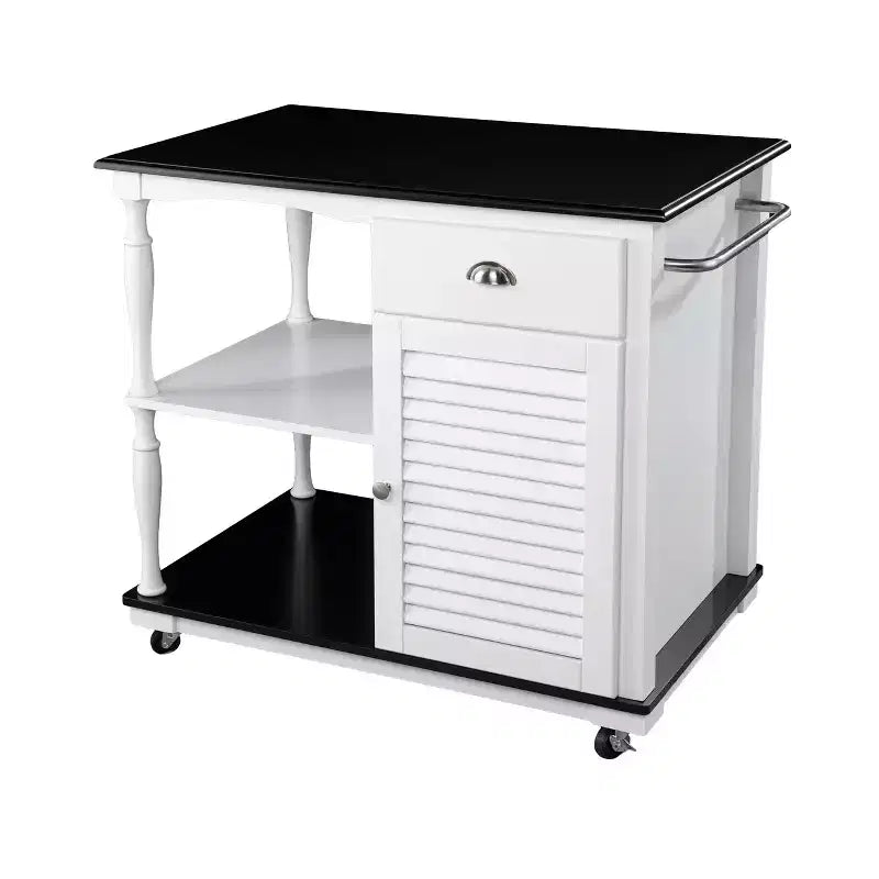 Muxlow Rolling Kitchen Island with Storage - White - SEI