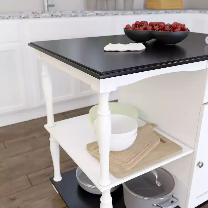 Muxlow Rolling Kitchen Island with Storage - White - SEI