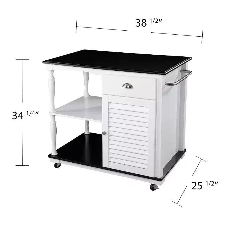 Muxlow Rolling Kitchen Island with Storage - White - SEI