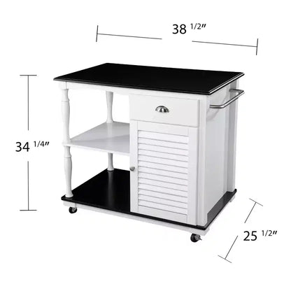 Muxlow Rolling Kitchen Island with Storage - White - SEI