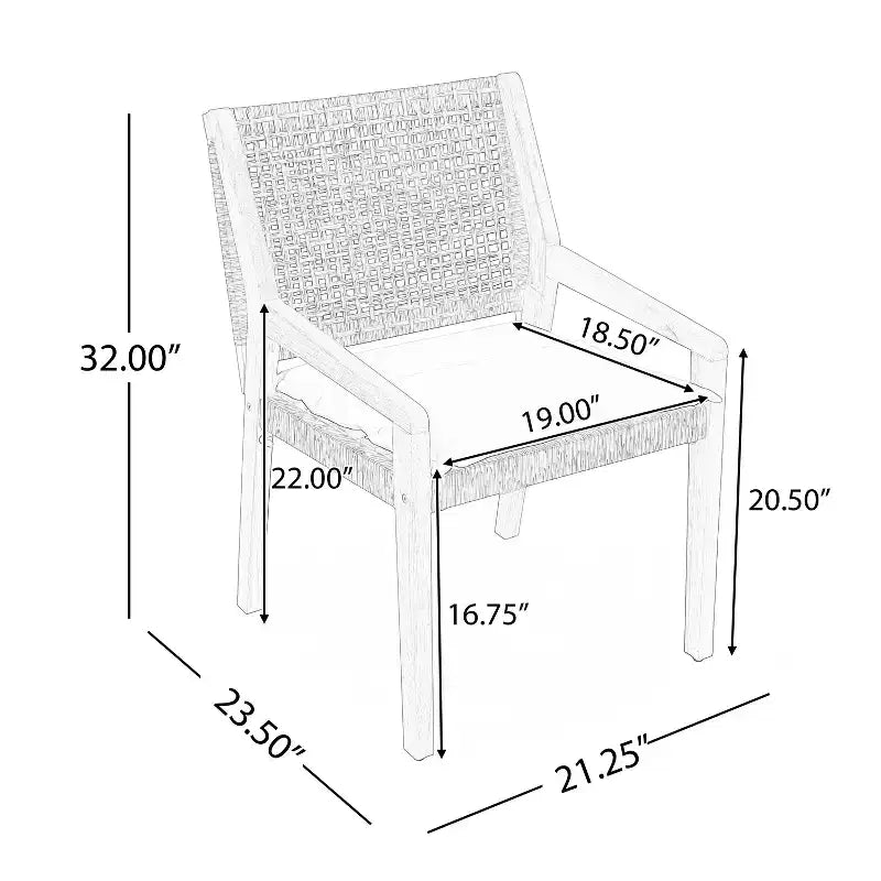 Christopher Knight Home Neva, ensemble de salle à manger d'extérieur 5 pièces avec table en bois d'acacia et chaises en osier