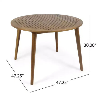 Christopher Knight Home Neva, ensemble de salle à manger d'extérieur 5 pièces avec table en bois d'acacia et chaises en osier