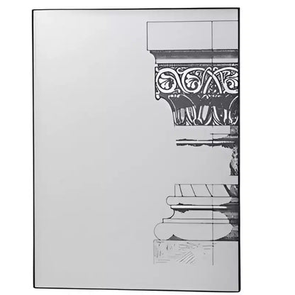 HomeRoots Set of Six Decorative Antiqued Glass Black Metal Framed Mirror Set