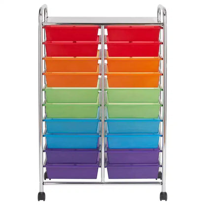 ECR4Kids 20-Drawer Everyday Mobile Storage Utility Cart, Craft Organizer