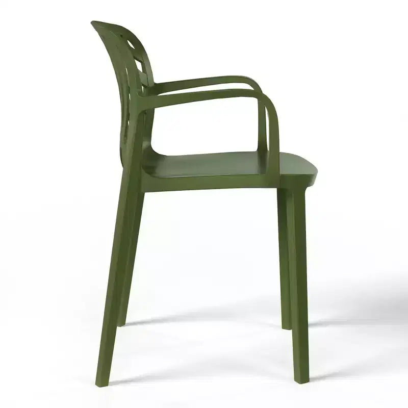 Ensemble de salle à manger d'extérieur WestinTrends Playa 5 pièces avec table carrée en résine et chaises de salle à manger de terrasse modernes empilables