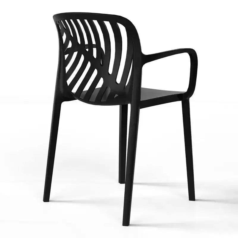 Ensemble de salle à manger d'extérieur WestinTrends Playa 5 pièces avec table carrée en résine et chaises de salle à manger de terrasse modernes empilables