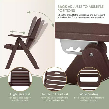 WestinTrends Malibu 7-Piece HDPE Rectangular Patio Dining Table Set with Foldable Chairs