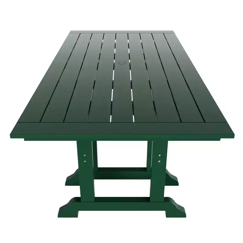 WestinTrends Malibu 7-Piece HDPE Rectangular Patio Dining Table Set with Foldable Chairs