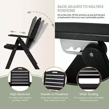 WestinTrends Malibu 7-Piece HDPE Rectangular Patio Dining Table Set with Foldable Chairs